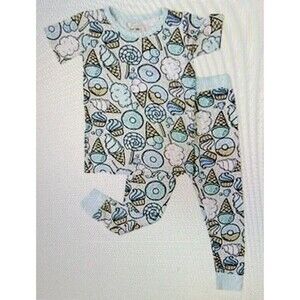 Little Sleepies Sweet Treats Two Piece Pajamas 2T Unisex Toddler Light Blue